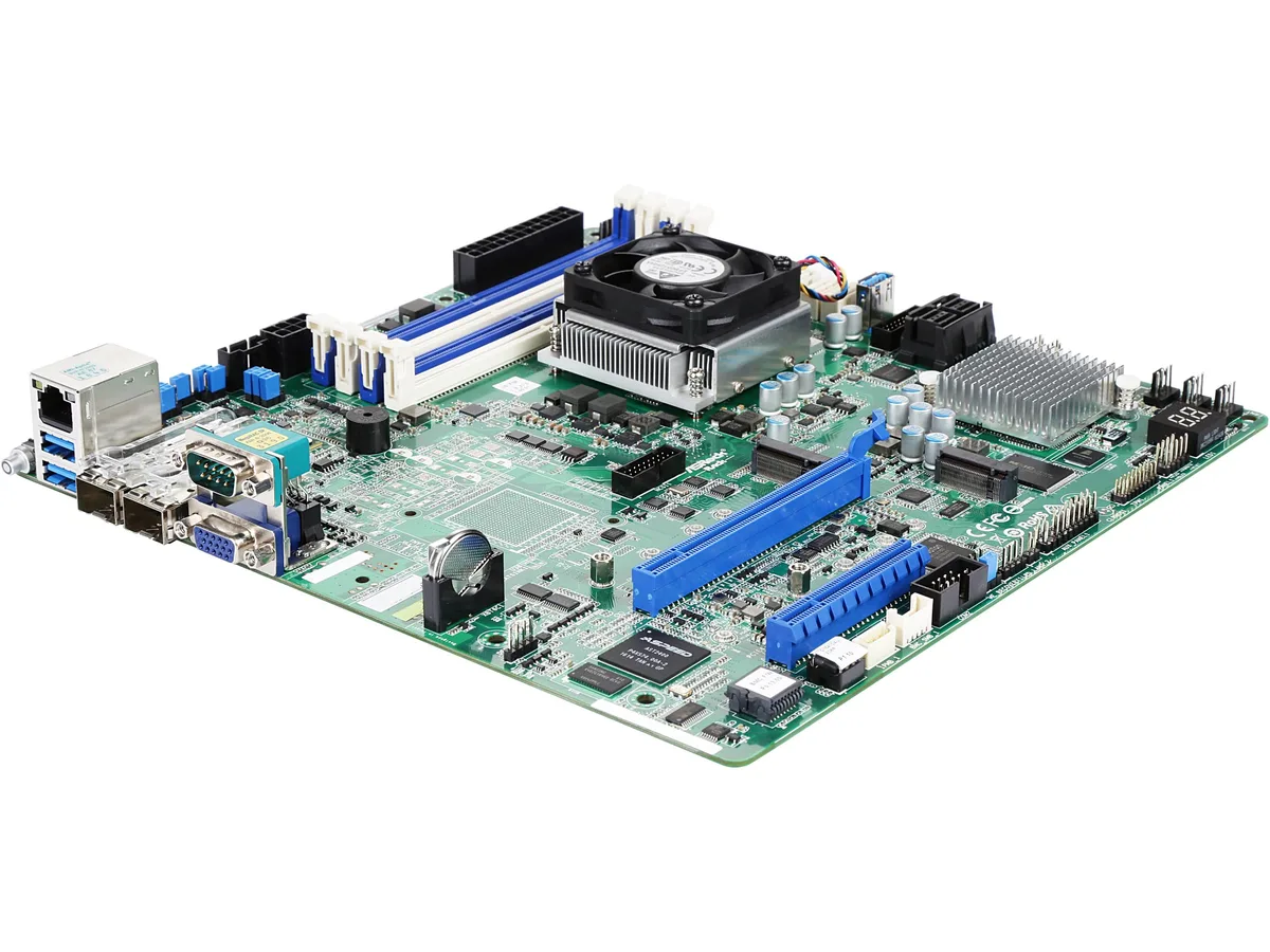 ASRock Rack ASRock Rack D1541D4U-2O8R server motherboard Xeon D1541 DDR4 128GB ECC 2x10G SFP+ — product photo