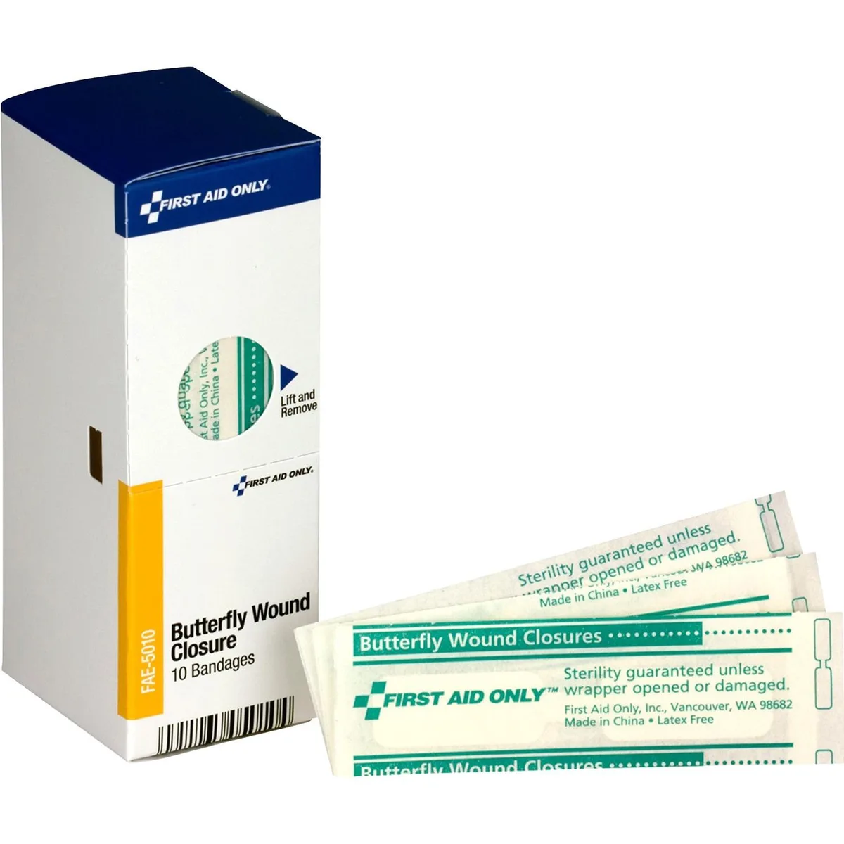 First Aid Only First Aid Only FAE-5010 Butterfly Closure Bandages 10/Box — product photo