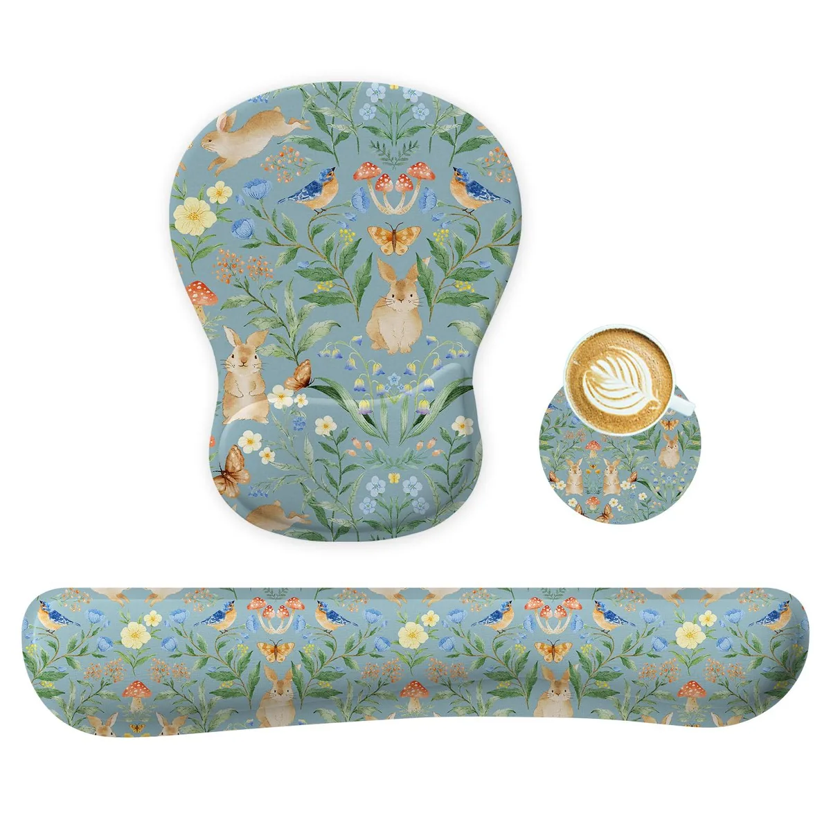  Keychron WINTOJO Wrist Rest Mouse Pad Keyboard Set Circle Coaster Gel Memory Foam — product photo