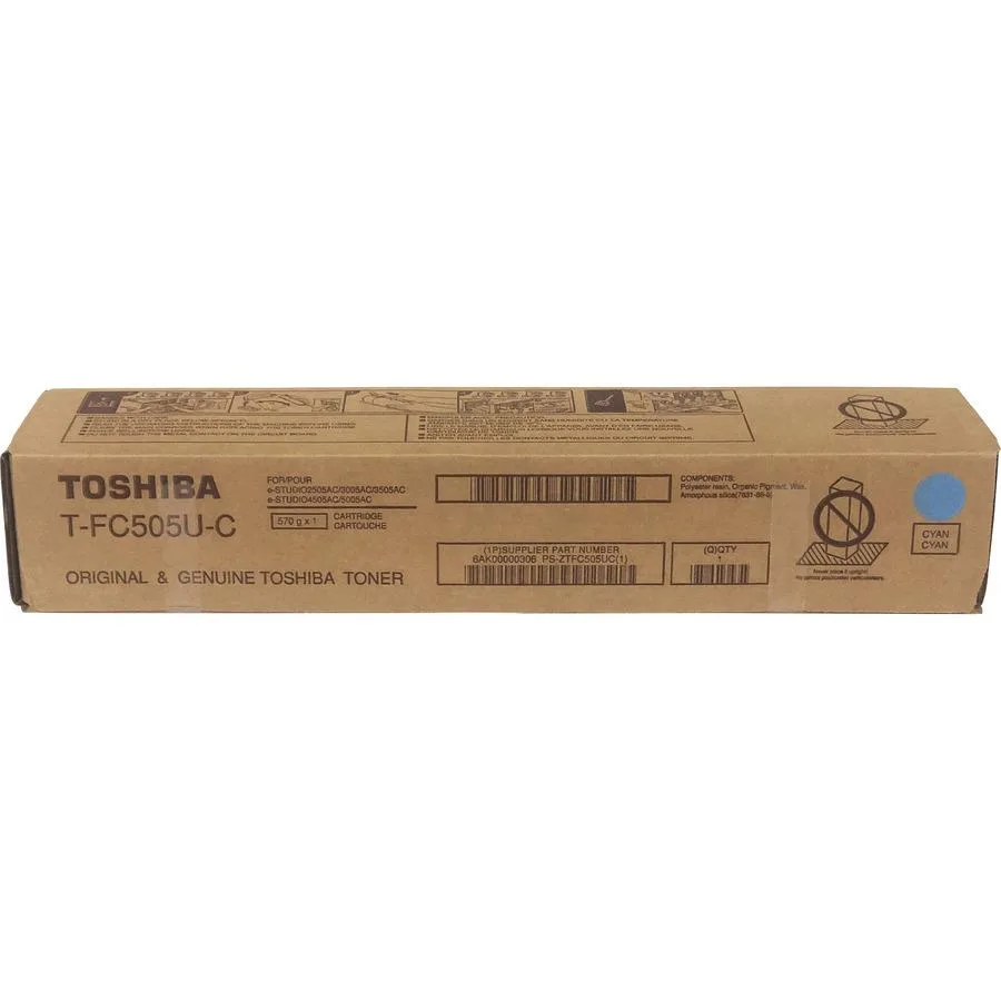 Toshiba Toshiba TFC505UC Cyan Toner Cartridge for e-STUDIO 2505AC 3005AC 3505AC 4505AC 5005AC — product photo
