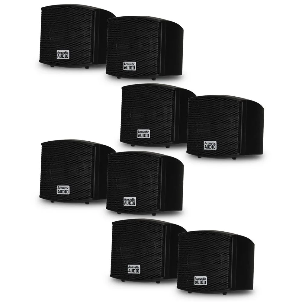 Acoustic Audio Acoustic Audio AA321B 8 Speaker Set 1600 Watts Black — product photo