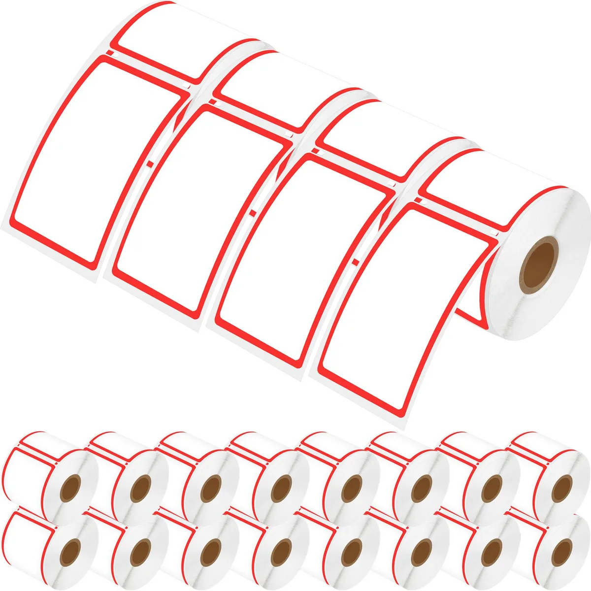 GREENCYCLE GREENCYCLE DM-30344 Direct Thermal Labels 20 Rolls 300 Labels/Roll 59mm x 101mm Red Border — product photo