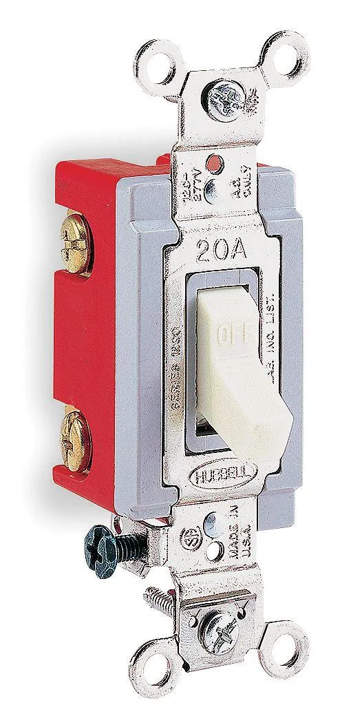 Hubbell Incorporated Hubbell Incorporated HBL1224I 4-Way Toggle Switch 120/277V 20A Ivory — product photo