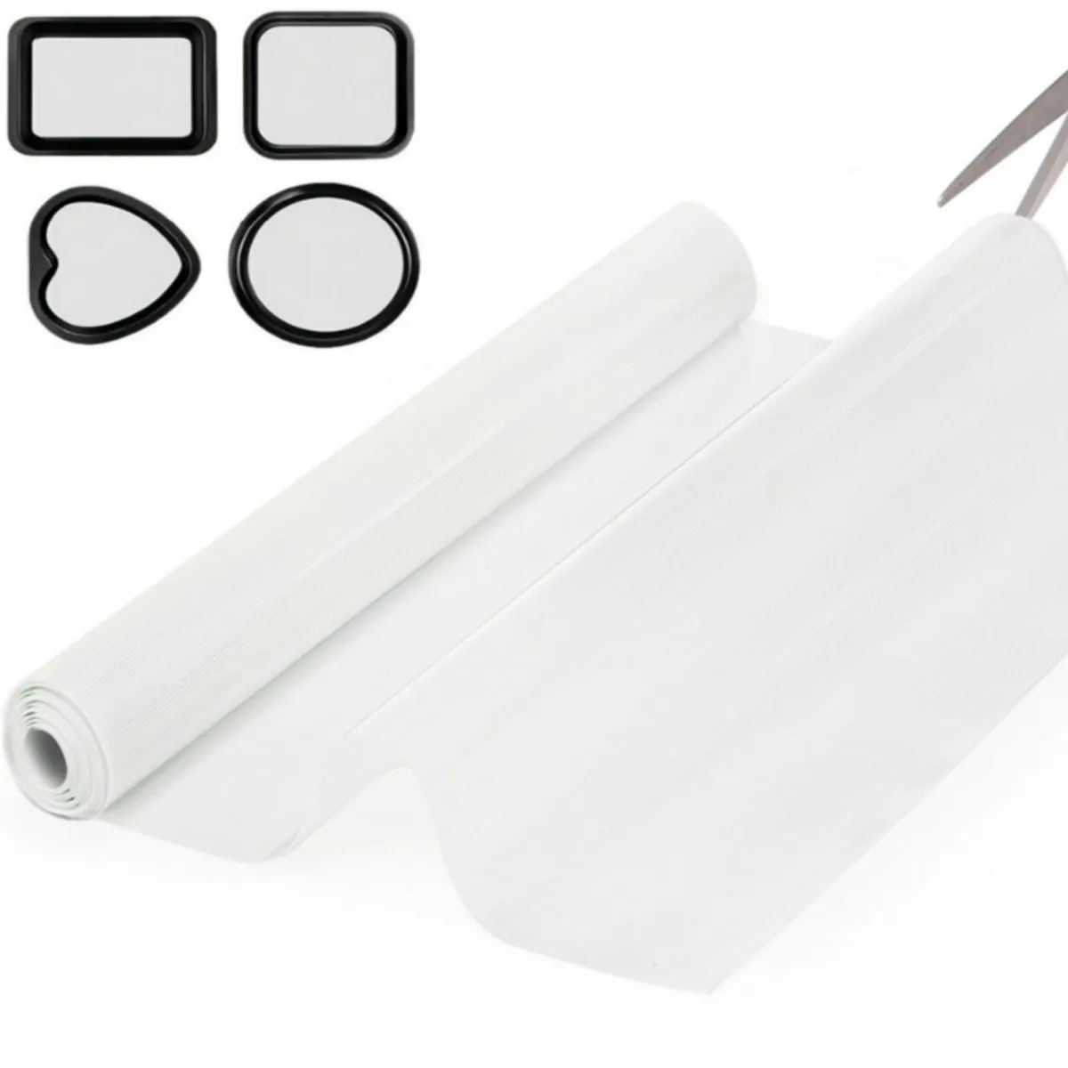 Rectangular silicone baking mat roll 15.7 inches by 8 feet, basketweave texture, non-slip backing