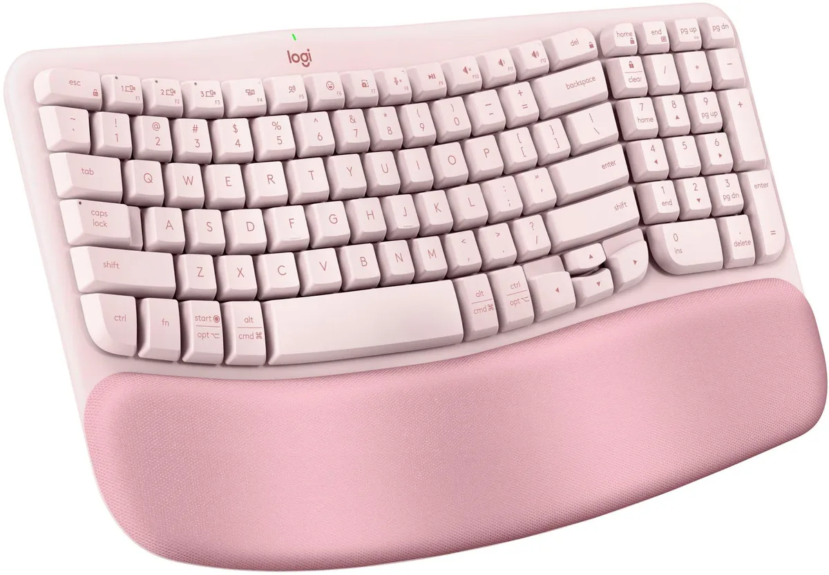 Logitech Logitech Wave Keys Ergonomic Wireless Keyboard Rose 920-012276 — product photo