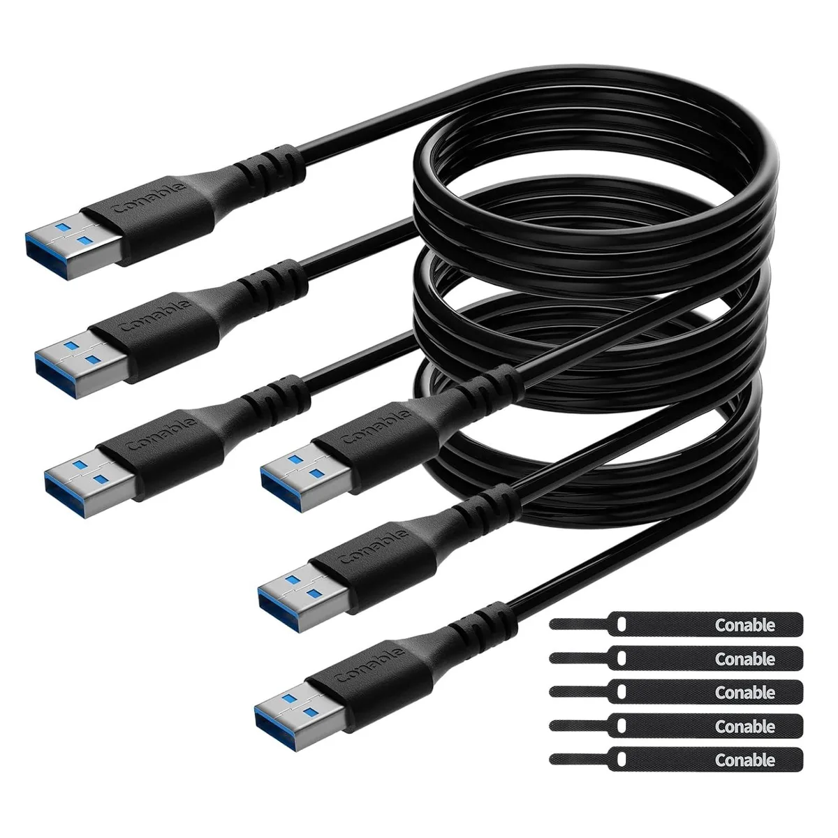 Kootion Kootion USB 3.0 Male to Male Cable 4 ft 3 Pack 5Gbps with 5 Cable Ties — product photo