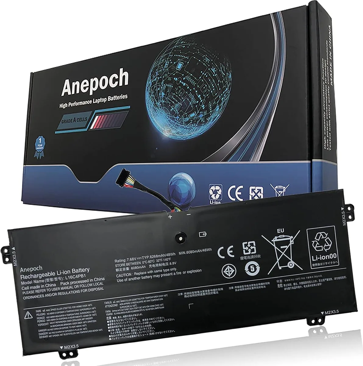 PISKEKAT PISKEKAT L16C4PB1 laptop battery 7.68V 48Wh 6080mAh for Lenovo Yoga 720-13IKB 730-13IKB 730-13IWL — product photo