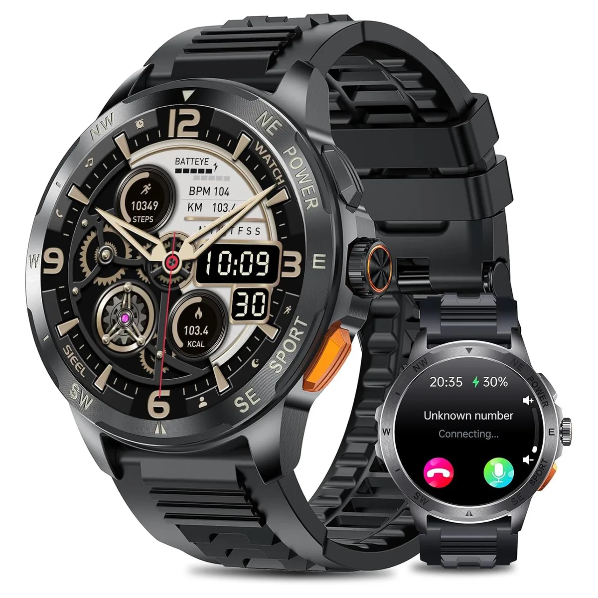 Hitoor Hitoor AK77 1.43" AMOLED Smart Watch Black — product photo