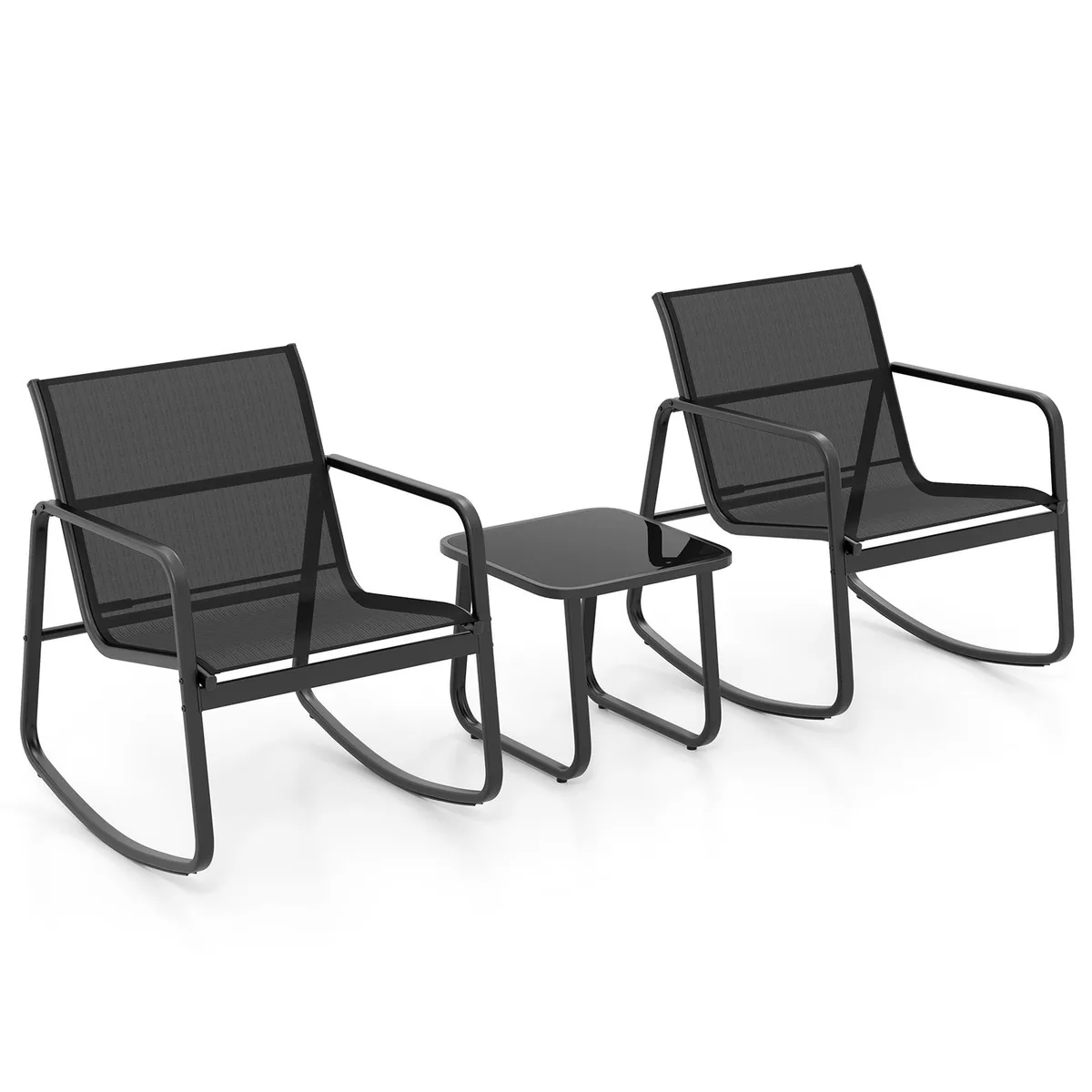 SlickBlue SlickBlue 3-Piece Rocking Bistro Set Black — product photo
