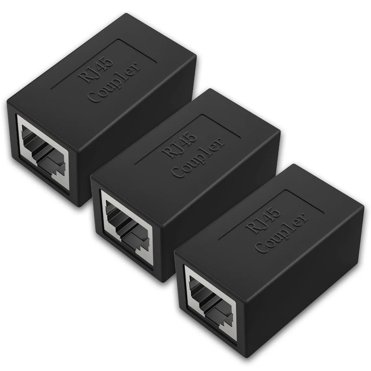  Zebra RJ45 Coupler 3-Pack 1Gbps Cat7/6/5e Black 202 0001 — product photo