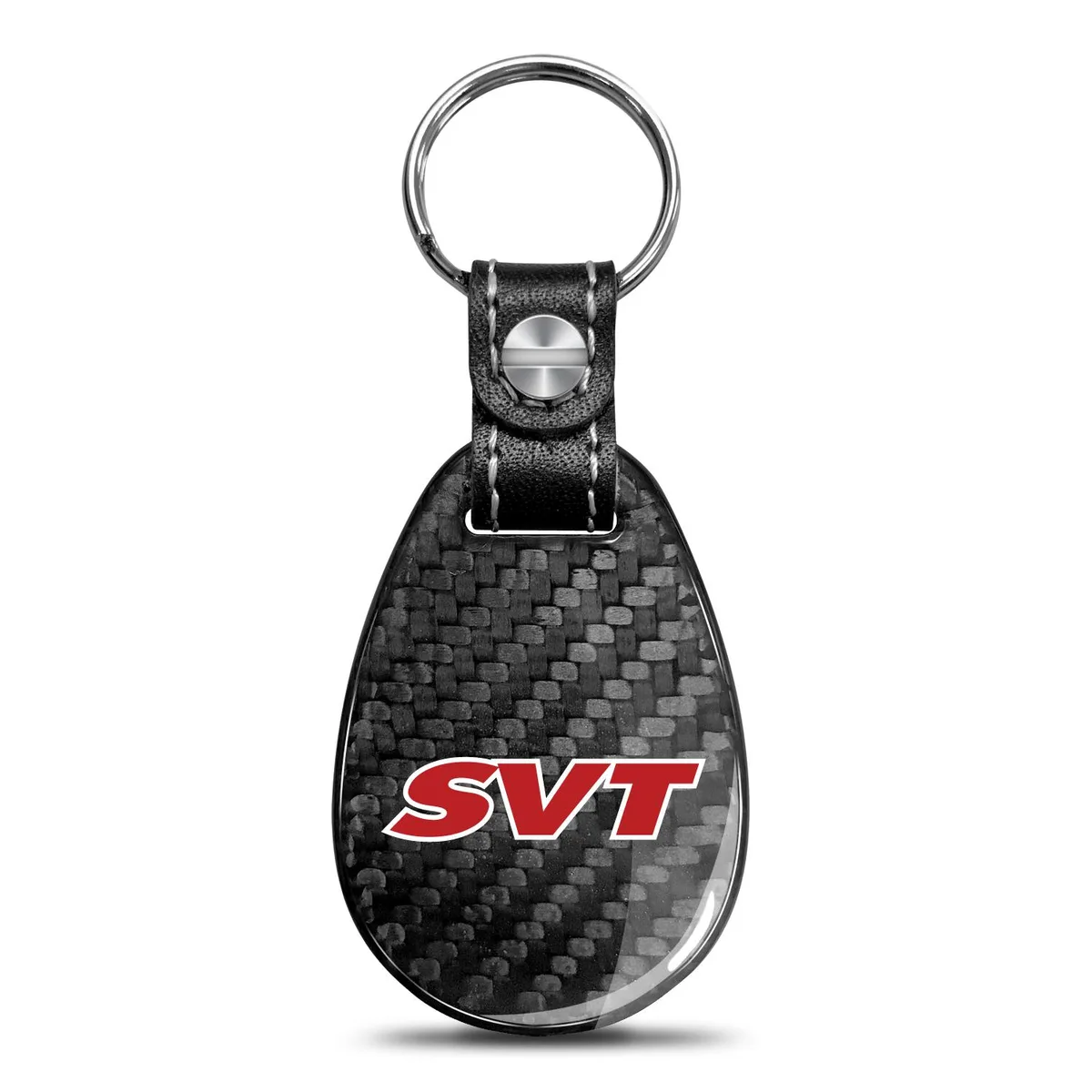 iPick Image, LLC iPick Image, LLC Ford SVT Real Black Carbon Fiber Leather Strap Key Chain — product photo