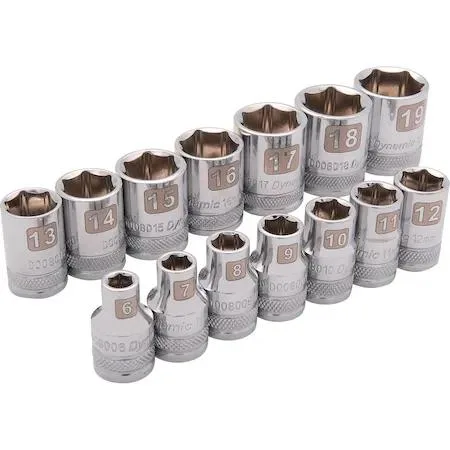 Dynamic Dynamic 14-piece 3/8" drive 6-19 mm metric socket set — product photo