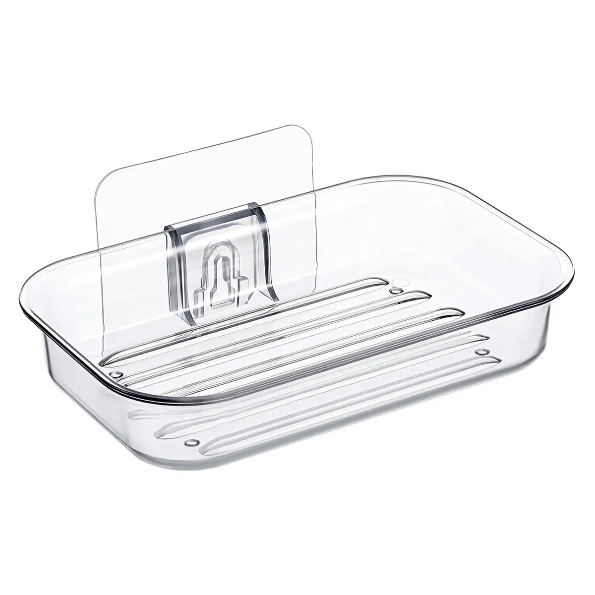  Bar Soap Dish Clear Soap Holder Self-Draining 12.3 x 6.5 cm — product photo
