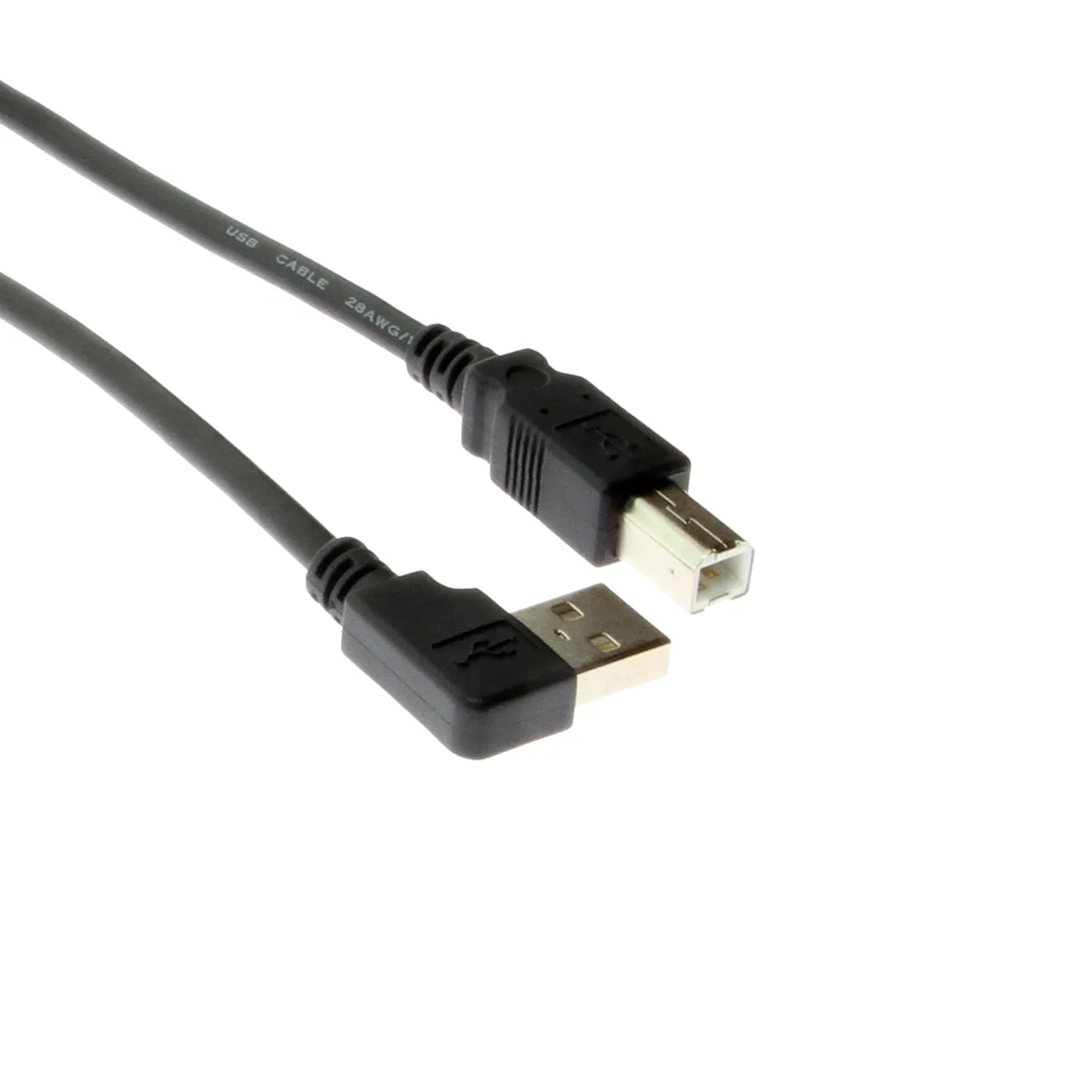 CableMAX CableMAX USB 2.0 Right-Angle A to Straight B Cable 3 ft Black — product photo