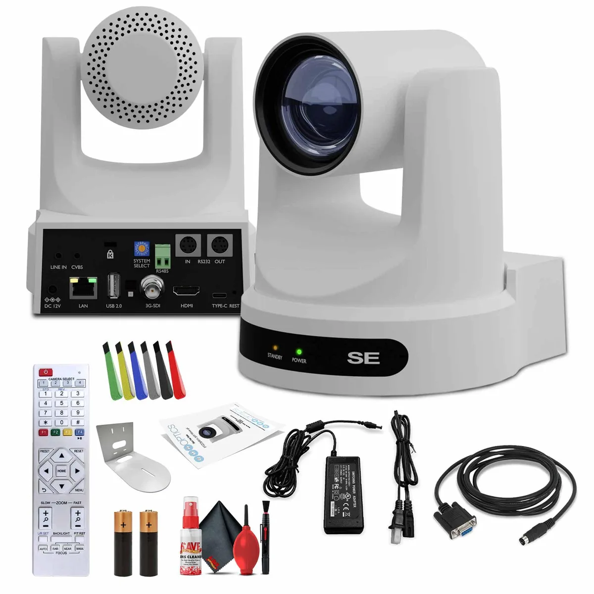 PTZOptics PTZOptics Move SE 12x network camera (White) with wall mount — product photo