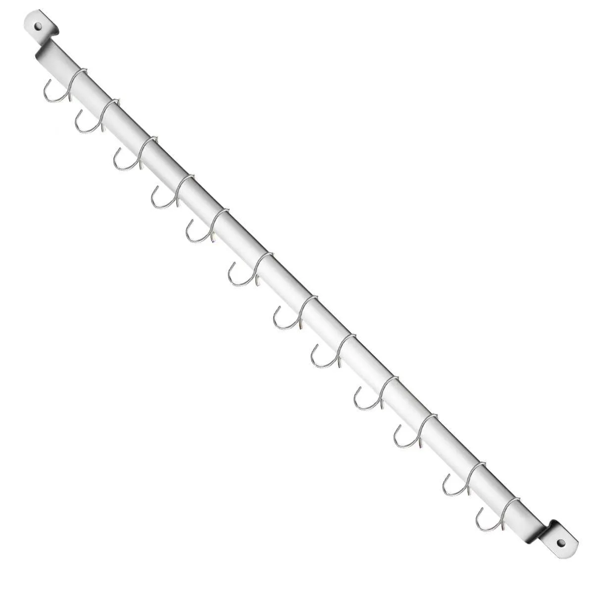 Stainless steel wall rail 45 cm with 14 hooks