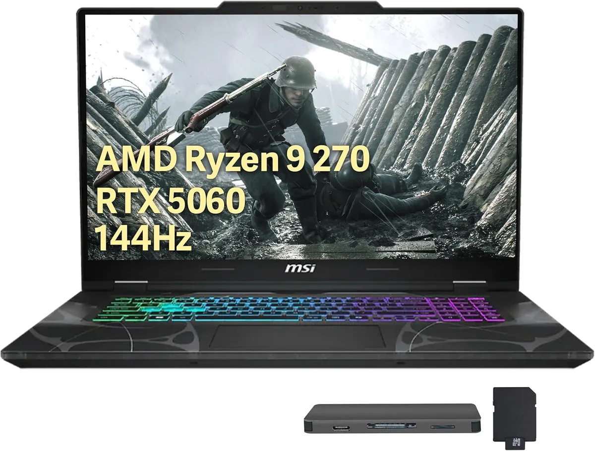 MSI MSI Cyborg A15 AI gaming laptop AMD Ryzen 9 270 RTX 5060 64GB DDR5 5TB storage 15.6" FHD — product photo