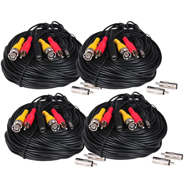 VideoSecu VideoSecu ACBVA504-A1 4x 50ft Audio Video Power Cable with BNC/RCA Adapters — product photo