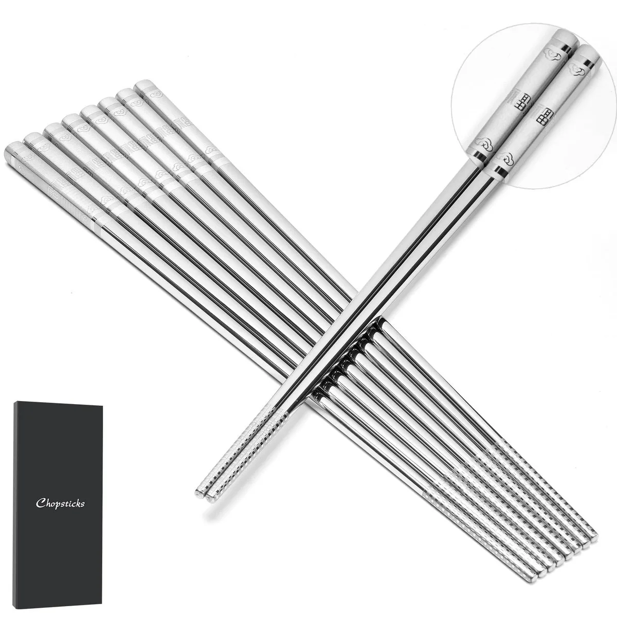  OXO Cluren CHOP1 304 Stainless Steel Cutlery 5 Pair 9.25" Black — product photo