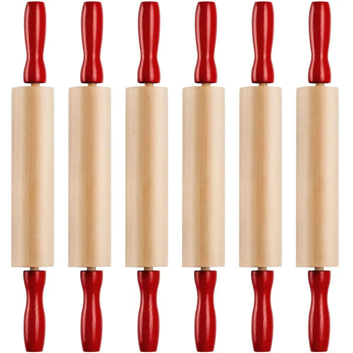  Bedwina Joy-4843-P Mini Wooden Rolling Pin Set 7.5 Inch Pack of 6 — product photo