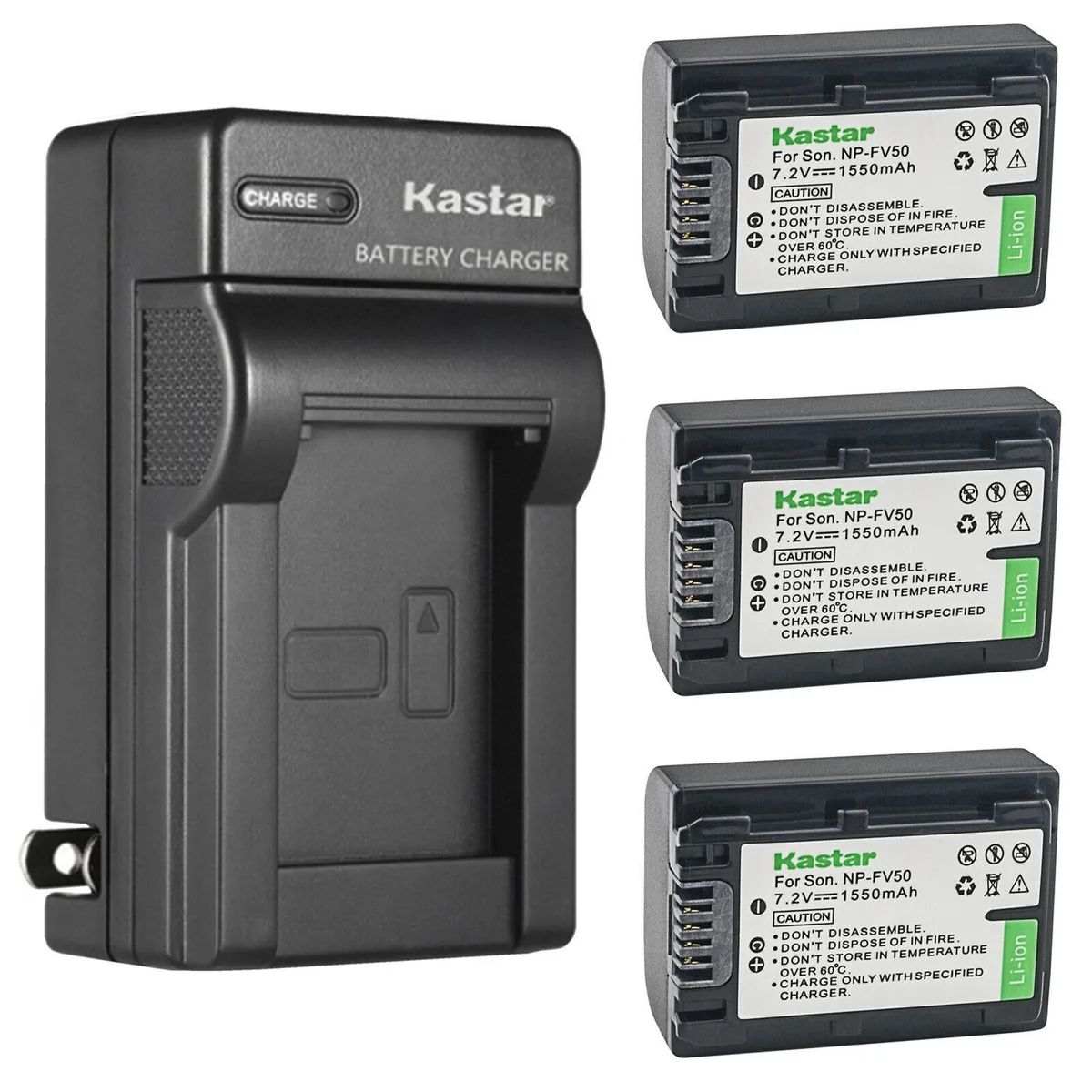 Kastar Kastar NP-FV50 3-Battery &amp; AC Charger Kit — product photo