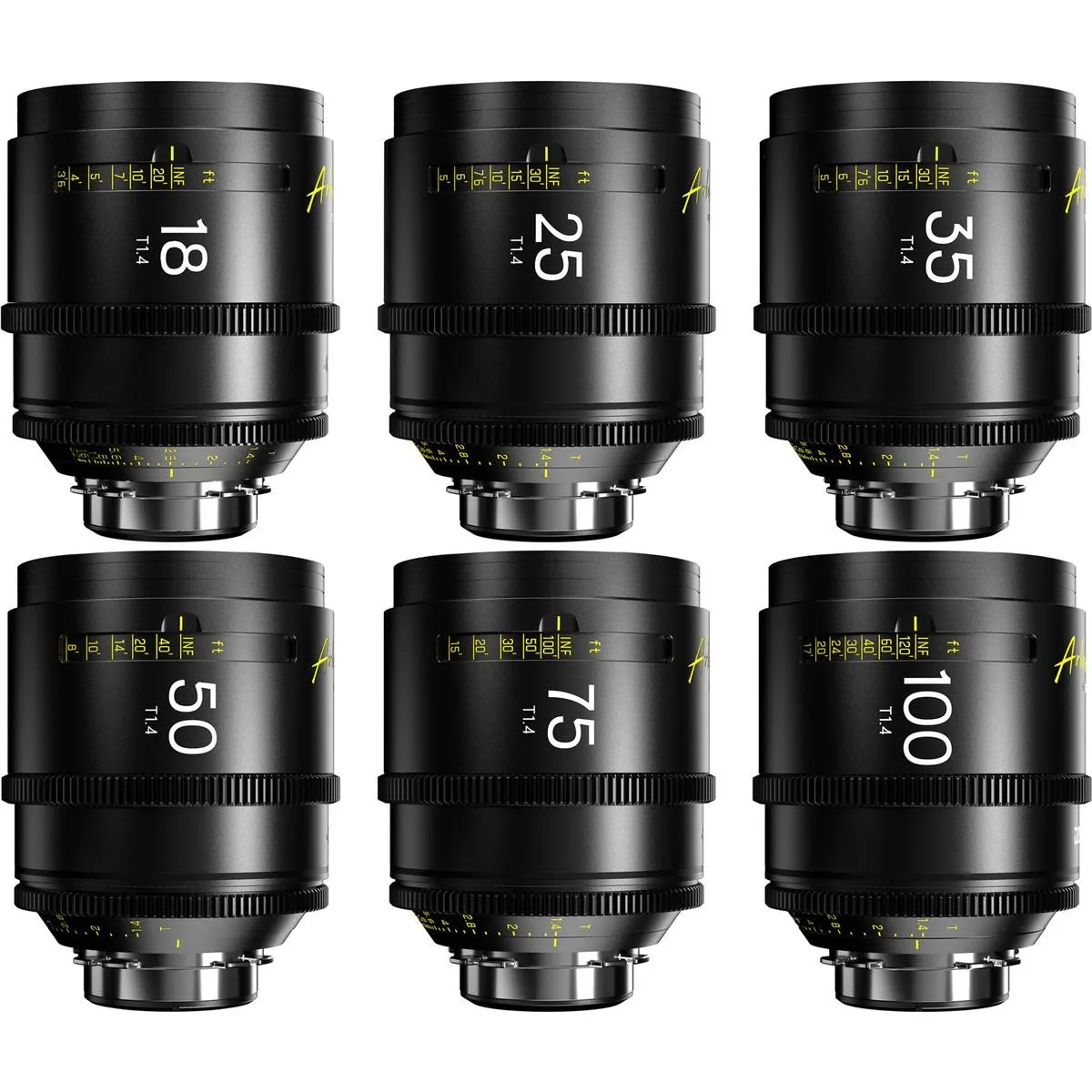 DZOFILM DZOFILM Arles Prime Cine 6-Lens Kit 18-100mm T1.4 PL Mount Feet — product photo