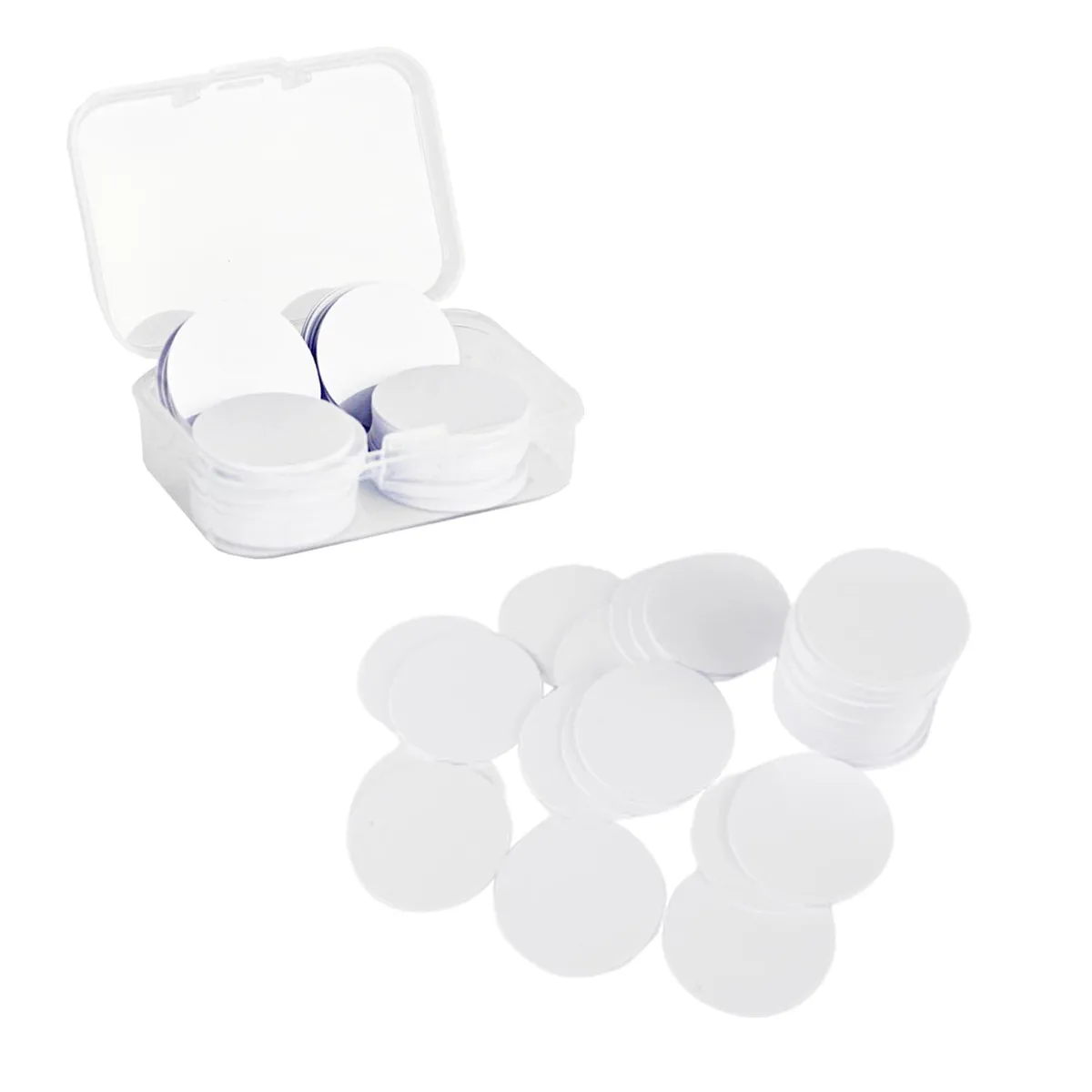 Twenty white round NFC cards in a pack