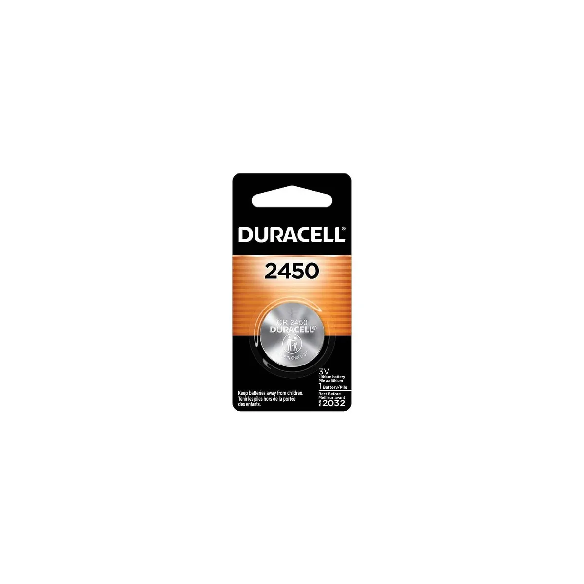 DURACELL Duracell 2450 Lithium Coin Cell Battery 3V 620mAh 24.5x5mm IEC CR2450 — product photo