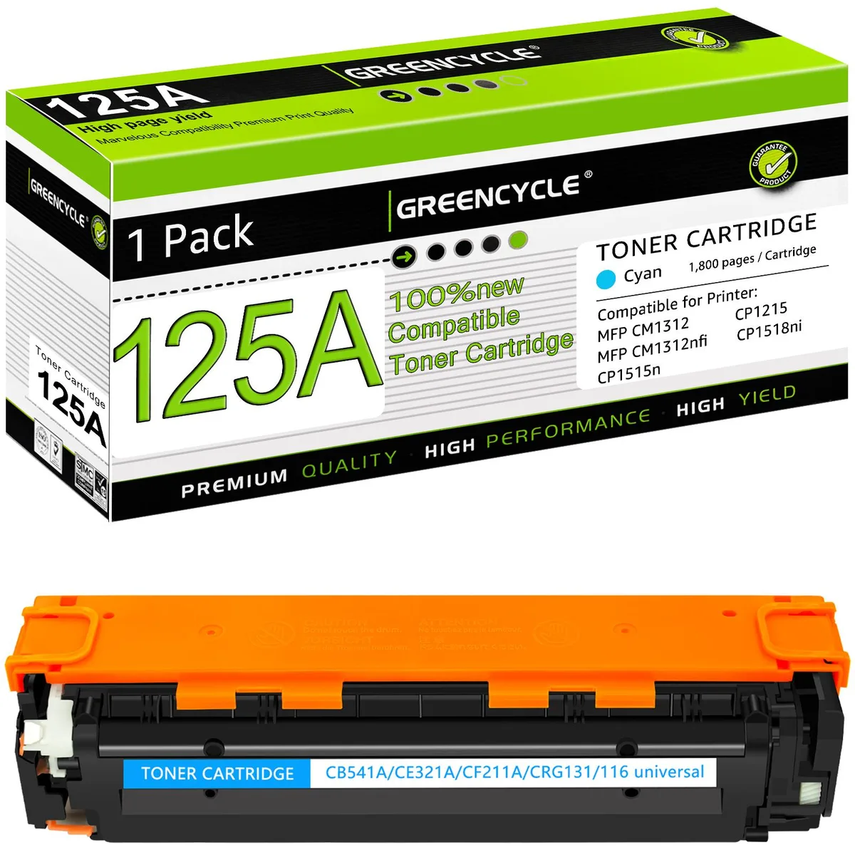 GREENCYCLE GREENCYCLE 125A CB541A Cyan Toner Cartridge — product photo