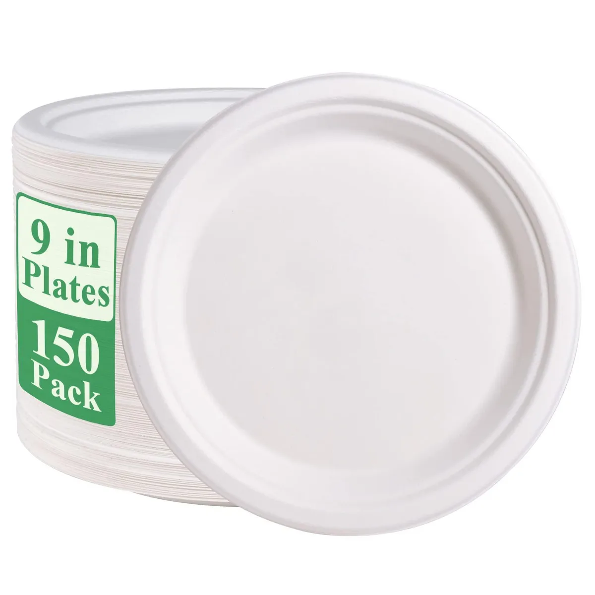  Vplus VP-GZJP-9 9 in 150 Pack Bagasse Plates — product photo