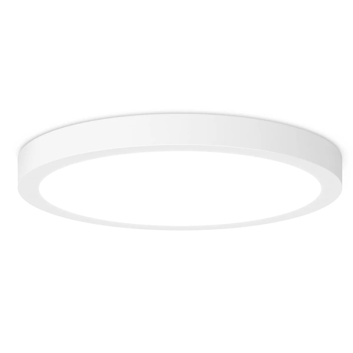 White ultra-thin 7-inch flush-mount LED ceiling light with clear prismatic acrylic diffuser