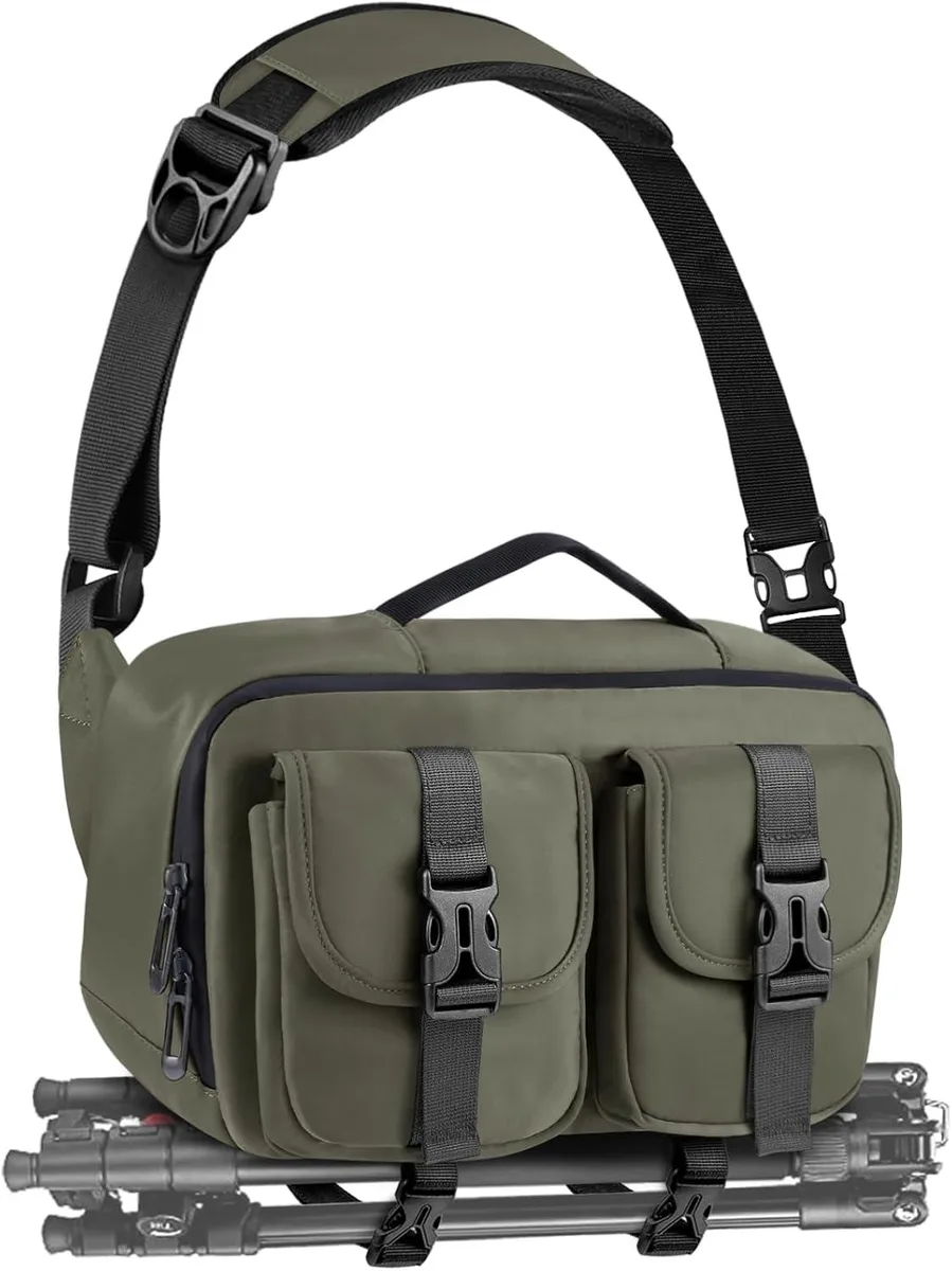 BFKK BFKK Camera Sling Bag Green 12.6x5.1x7.8in — product photo