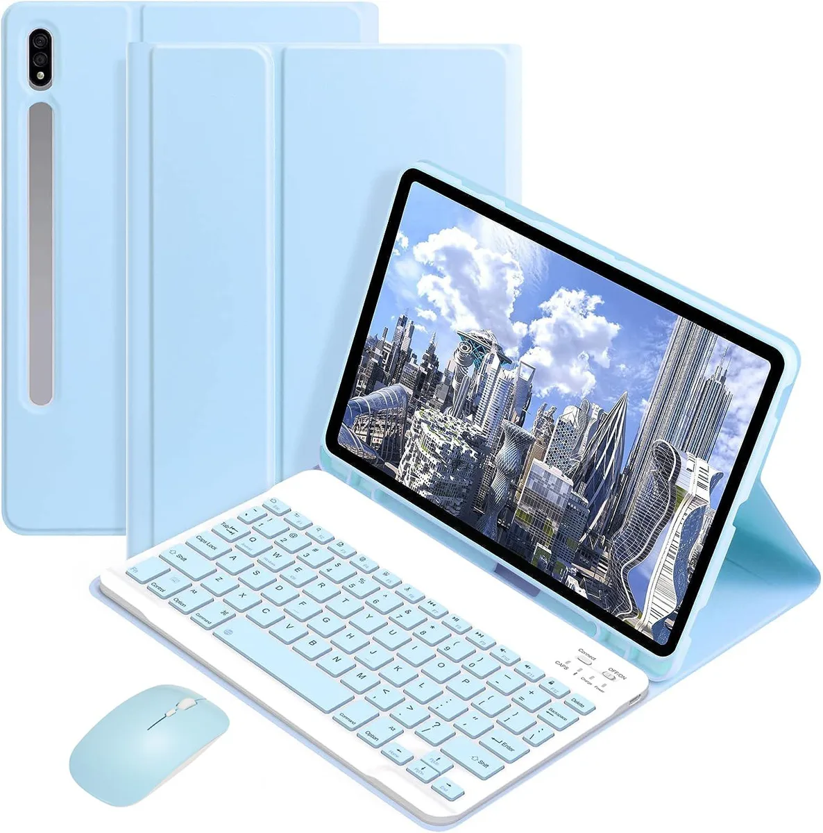Werleo Werleo SM-X800/SM-X806 keyboard case with wireless mouse blue — product photo