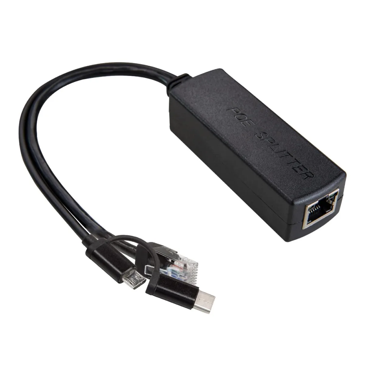 UCTRONICS Gigabit PoE Splitter 5V 3A 2-in-1 Micro USB USB-C 1000 Mbps Powerline Networking — product photo