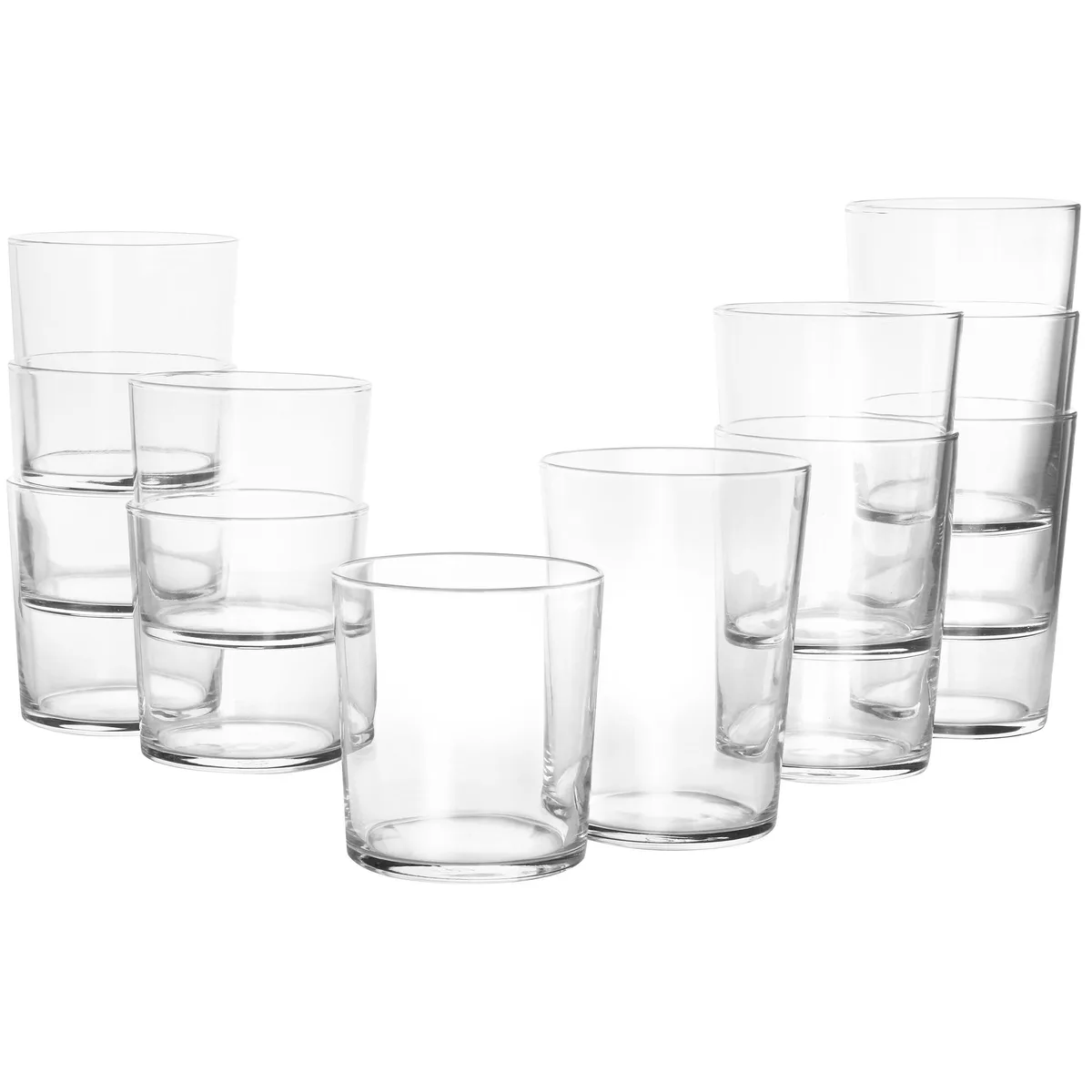 Martha Stewart Martha Stewart 510120311M 12-piece drinkware set: 6×12.75 oz double old fashion, 6×17 oz highball — product photo