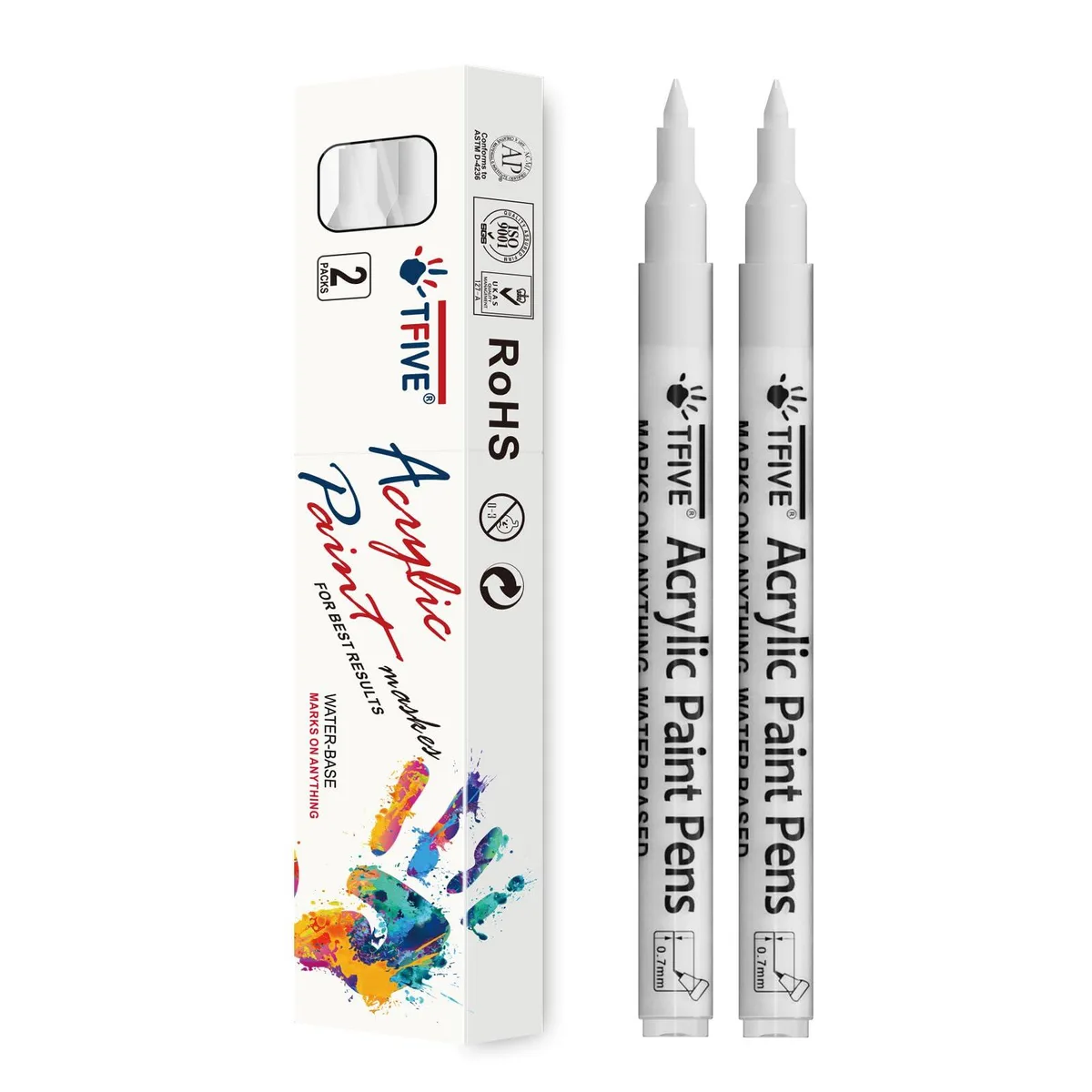 Avery BCUS-TF520-2white White Paint Markers 2 Pack .7mm Chisel Tip drawing — product photo