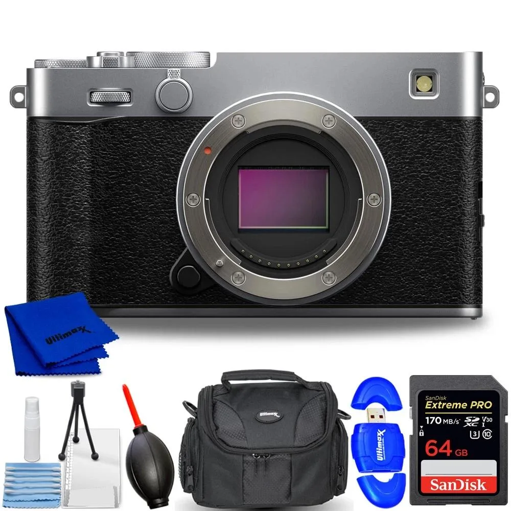 FUJIFILM FUJIFILM X-E5 Silver 40.2MP Compact Mirrorless Camera 7PC Bundle — product photo