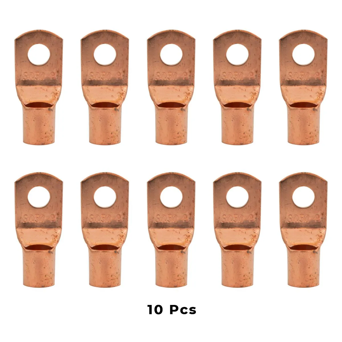 The Wires Zone The Wires Zone 1/0 Gauge 5/16" Copper Ring Terminals 10 Pack — product photo