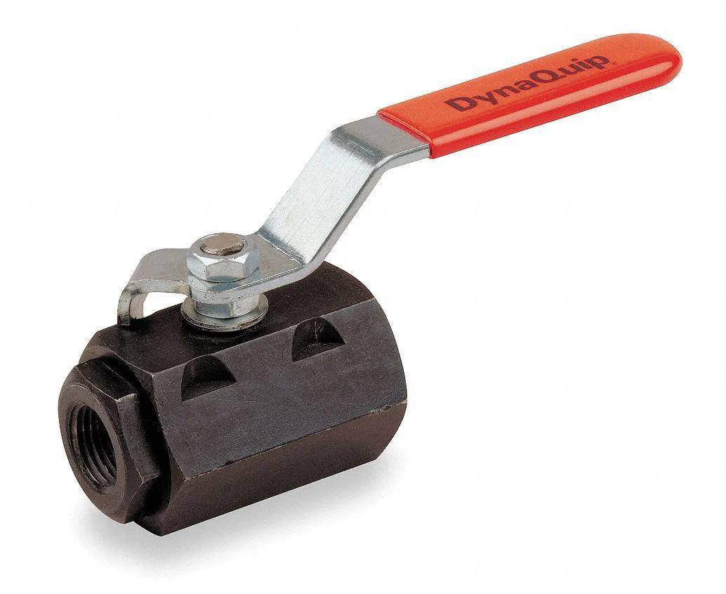 Carbon steel inline ball valve with straight body and lever handle
