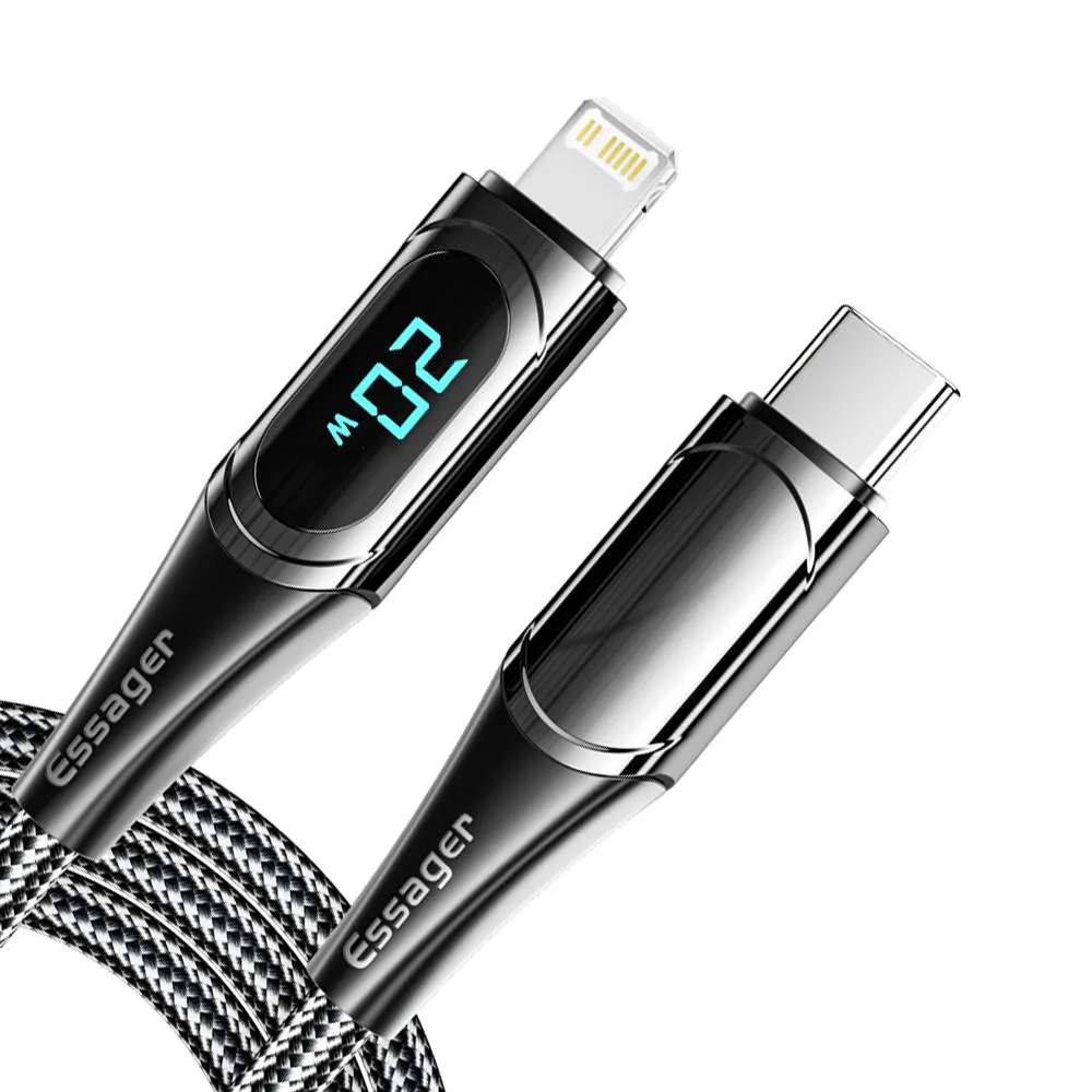 LUOM LUOM Essager YDI USB-C to Lightning Cable 3.3FT LED Display 20W PD MFi Certified — product photo