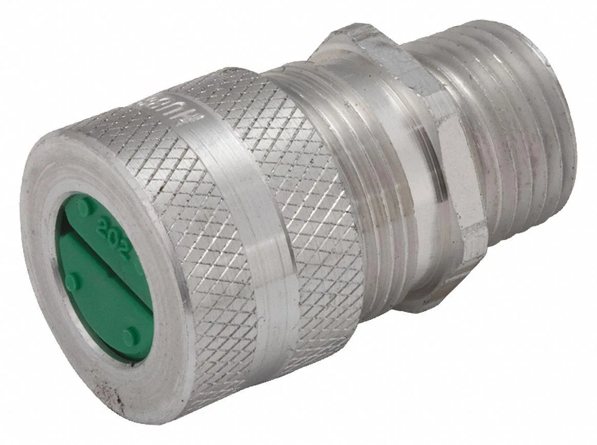Silver aluminum straight wire cap connector for .63 to .75 inch cord diameter