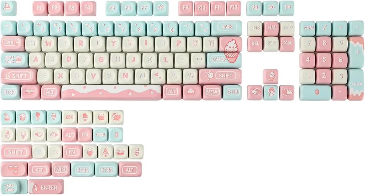 BFKK BFKK Ice Cream Dream MOA Profile Keycaps Set 136 Keys PBT ANSI MX Switches — product photo