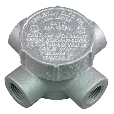 Gray iron conduit outlet body X style half inch trade size