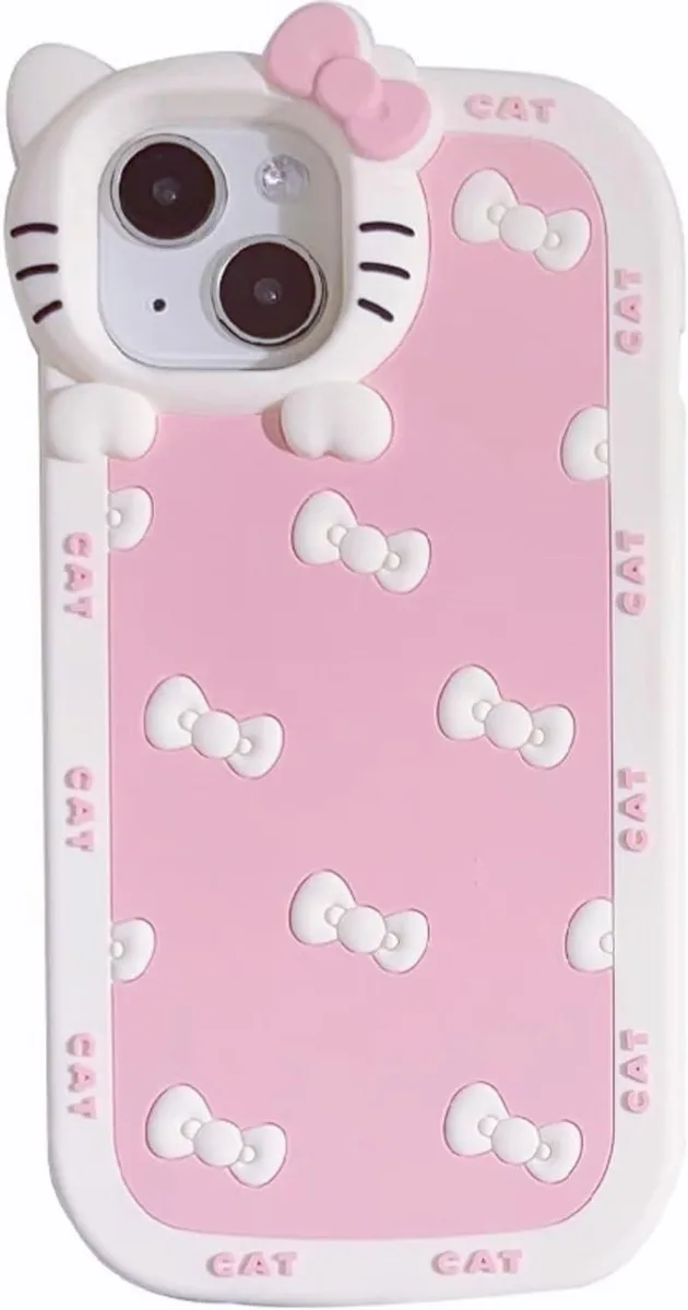TAURKENAM TAURKENAM Silicone Case for iPhone 12/12 Pro 6.1" Pink Cat Bow — product photo