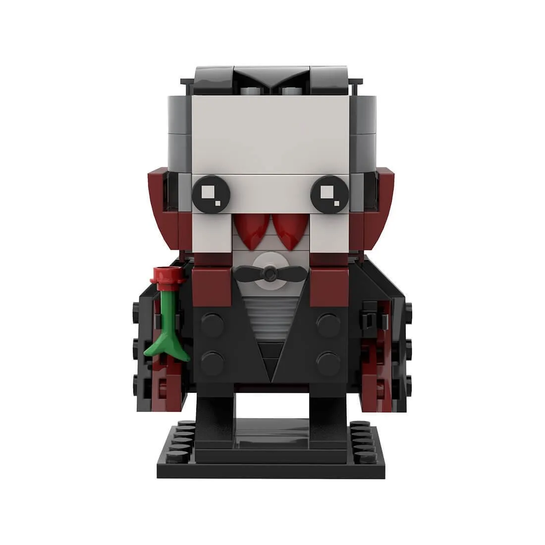 Colourful plastic brick set with square-head Dracula figure, 152 pieces