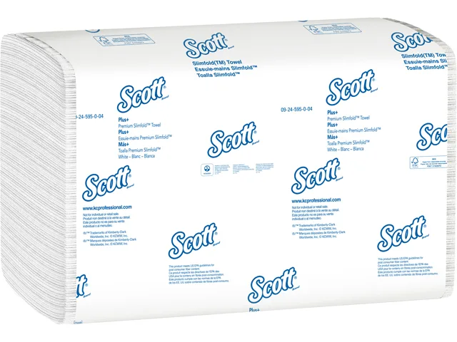 Scott Scott 04442 Slimfold Paper Towels White 90/Pack 24/Case 7.5x11.6in 2160 Total — product photo