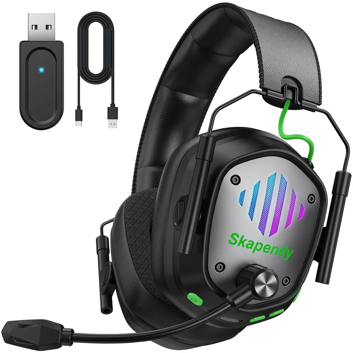  SKAPENDY VK81 Wireless Gaming Headset 2.4GHz Bluetooth 5.4 50mm 50H Black — product photo
