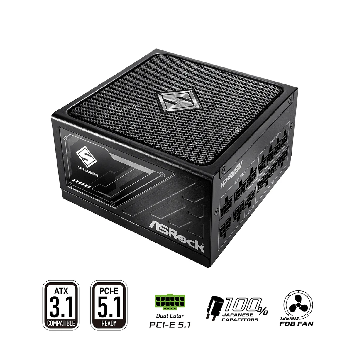 ASRock ASRock SL-850G 850W ATX3.1 PCIe5.1 full modular power supply — product photo
