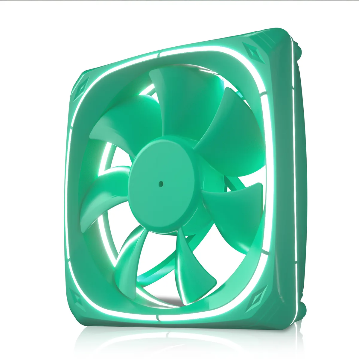 Vetroo Vetroo DF120 120mm case fan white LED green frame 1300 RPM 48.1 CFM hydro bearing — product photo