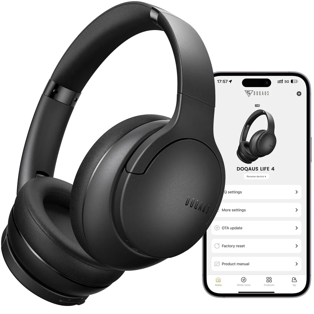 DOQAUS LIFE 5 Over-Ear Headphones Bluetooth 5.4 90H — product photo